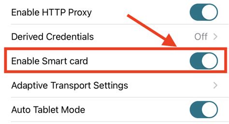 smart card setting